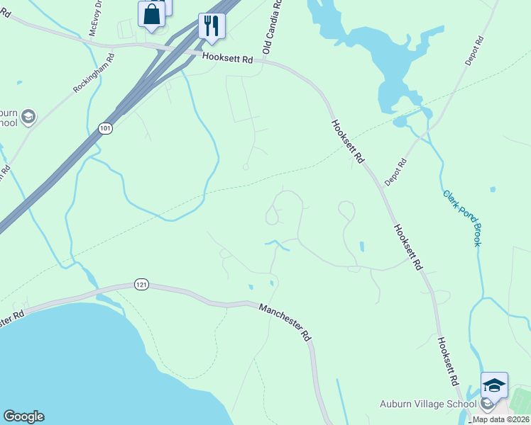 map of restaurants, bars, coffee shops, grocery stores, and more near 146 Forest Drive in Auburn