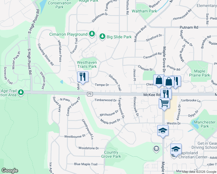 map of restaurants, bars, coffee shops, grocery stores, and more near 7110 Tempe Drive in Madison