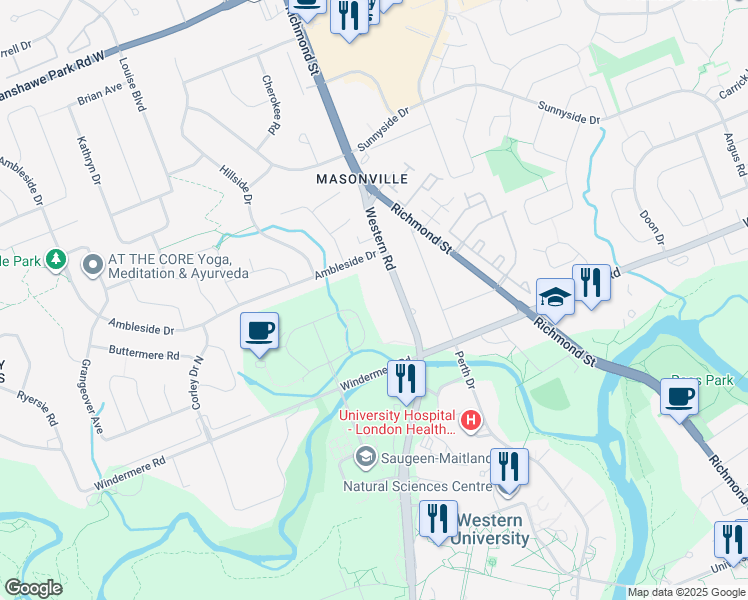 map of restaurants, bars, coffee shops, grocery stores, and more near 700 Collip Circle in London