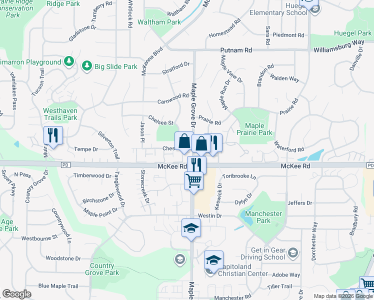 map of restaurants, bars, coffee shops, grocery stores, and more near in Madison