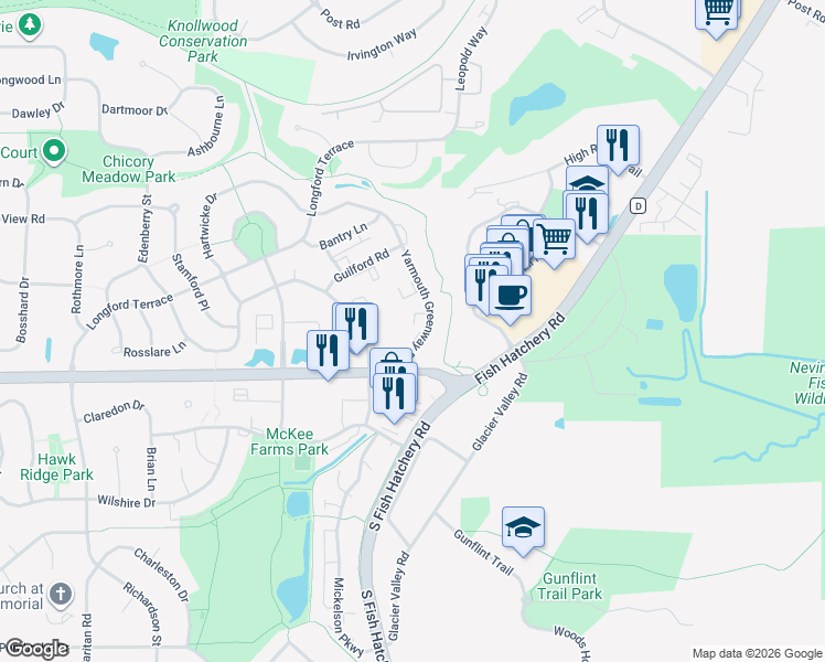 map of restaurants, bars, coffee shops, grocery stores, and more near 2981 Yarmouth Greenway Drive in Fitchburg