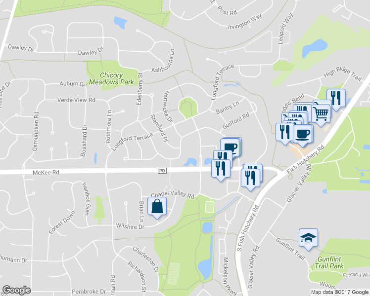 map of restaurants, bars, coffee shops, grocery stores, and more near 5649 Kinsale Drive in Fitchburg