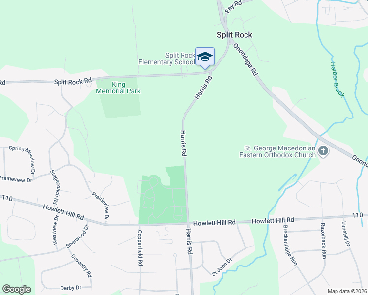 map of restaurants, bars, coffee shops, grocery stores, and more near 5078 Harris Road in Camillus