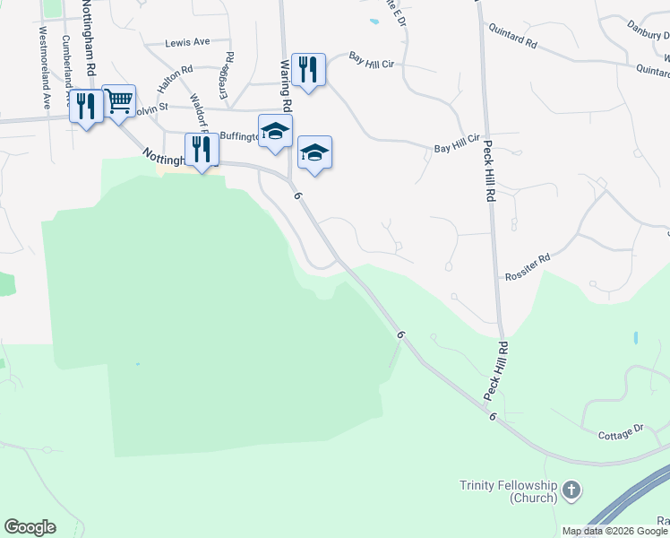 map of restaurants, bars, coffee shops, grocery stores, and more near 38 Drumlins Terrace in Syracuse