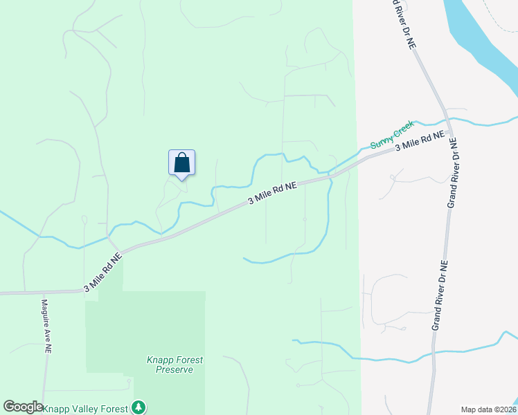 map of restaurants, bars, coffee shops, grocery stores, and more near 4532 3 Mile Road Northeast in Grand Rapids charter Township