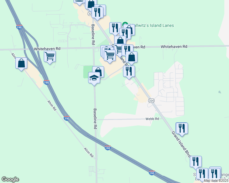 map of restaurants, bars, coffee shops, grocery stores, and more near in Erie County
