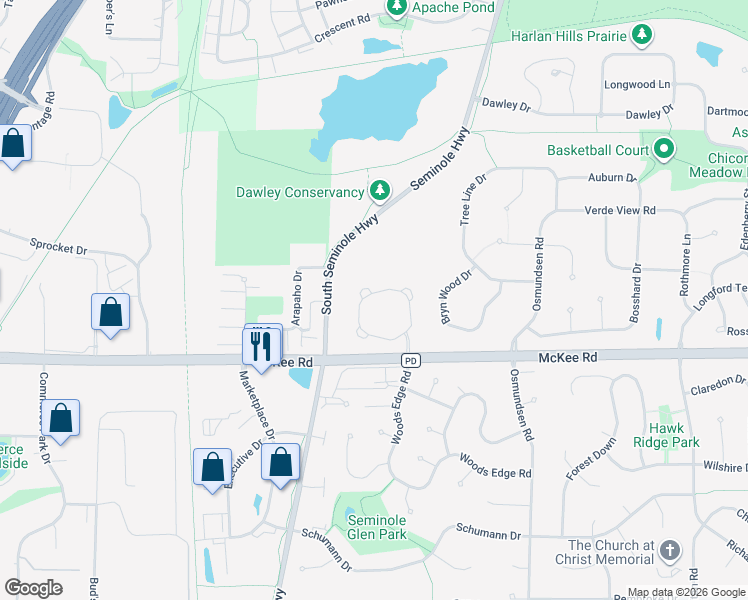 map of restaurants, bars, coffee shops, grocery stores, and more near 3028 Woods Edge Way in Fitchburg