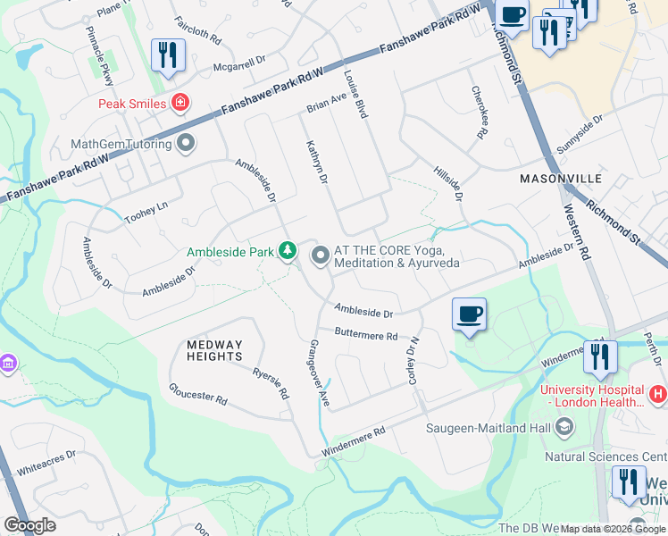 map of restaurants, bars, coffee shops, grocery stores, and more near 448 Grangeover Crescent in London