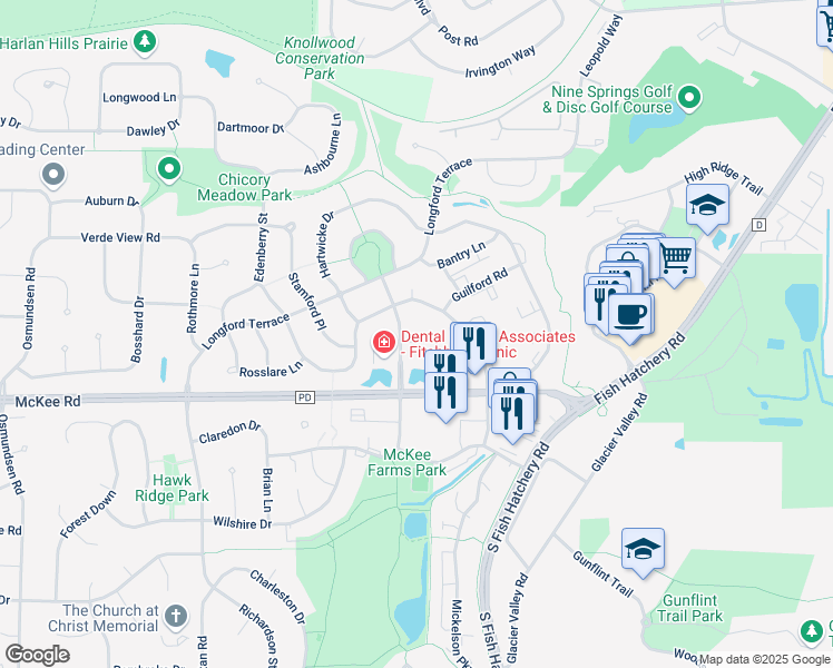 map of restaurants, bars, coffee shops, grocery stores, and more near 2970 Chapel Valley Road in Fitchburg