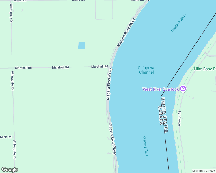 map of restaurants, bars, coffee shops, grocery stores, and more near 11309 Niagara Parkway in Niagara Falls