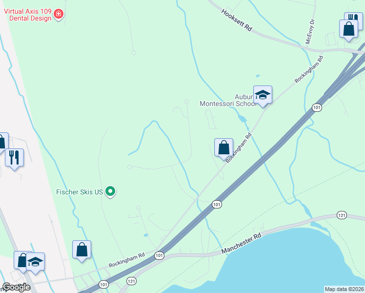 map of restaurants, bars, coffee shops, grocery stores, and more near 65 Miner Road in Auburn