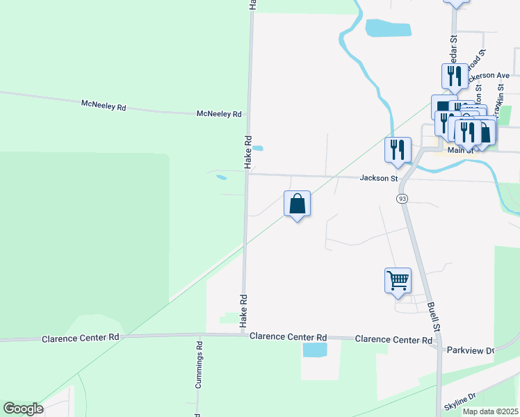 map of restaurants, bars, coffee shops, grocery stores, and more near 3 Brodies Way in Akron