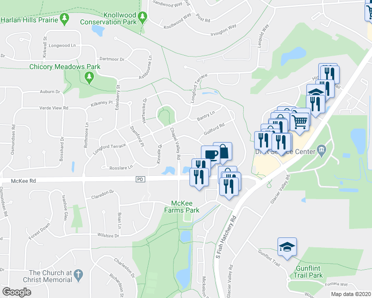 map of restaurants, bars, coffee shops, grocery stores, and more near 2970 Chapel Valley Road in Fitchburg