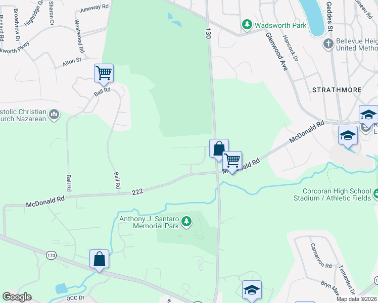 map of restaurants, bars, coffee shops, grocery stores, and more near 4704 Country Club Drive in Syracuse