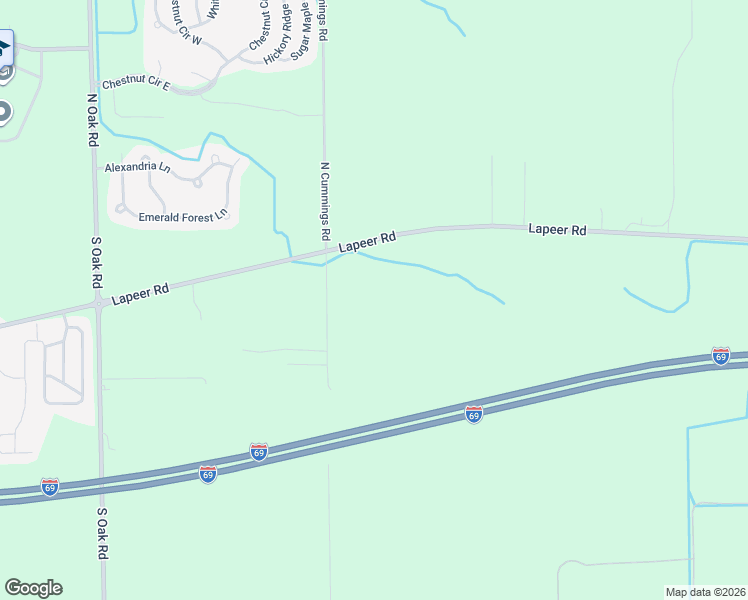 map of restaurants, bars, coffee shops, grocery stores, and more near 1091 South Cummings Road in Davison