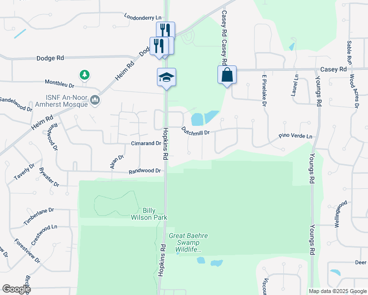 map of restaurants, bars, coffee shops, grocery stores, and more near 18 Carleton Court in Buffalo