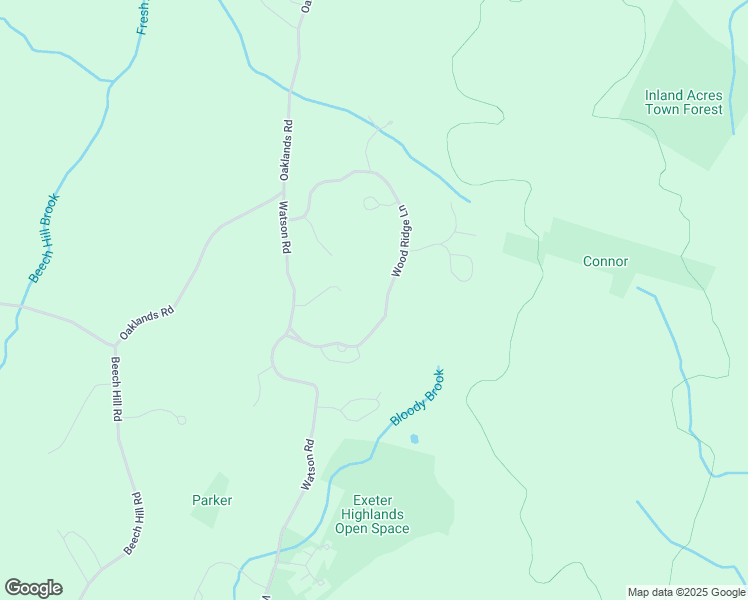 map of restaurants, bars, coffee shops, grocery stores, and more near 12 Wood Ridge Lane in Exeter