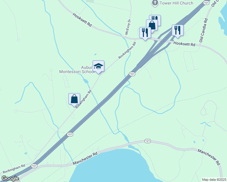map of restaurants, bars, coffee shops, grocery stores, and more near Highway 101 in Auburn