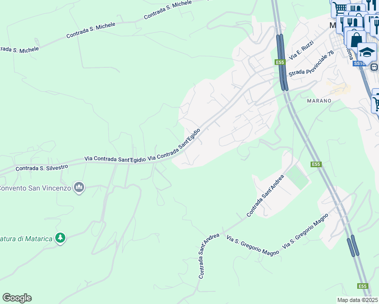 map of restaurants, bars, coffee shops, grocery stores, and more near 31 Contrada San Vincenzo in Provincia di Ascoli Piceno