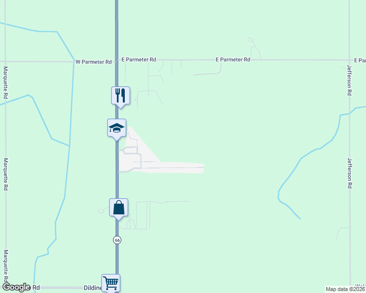map of restaurants, bars, coffee shops, grocery stores, and more near 159-499 Cedar Street in Ionia