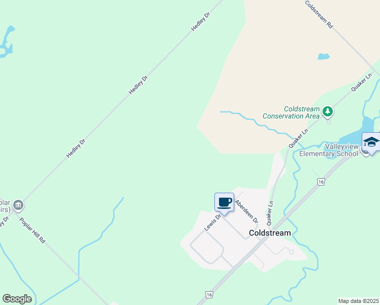 map of restaurants, bars, coffee shops, grocery stores, and more near 10149 Hedley Drive in Ilderton