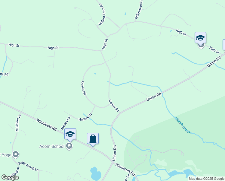 map of restaurants, bars, coffee shops, grocery stores, and more near 23 Barker Road in Stratham