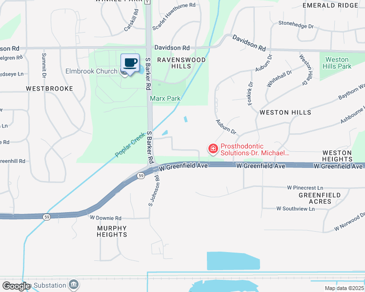 map of restaurants, bars, coffee shops, grocery stores, and more near 20225 Sutter Creek Drive in Brookfield