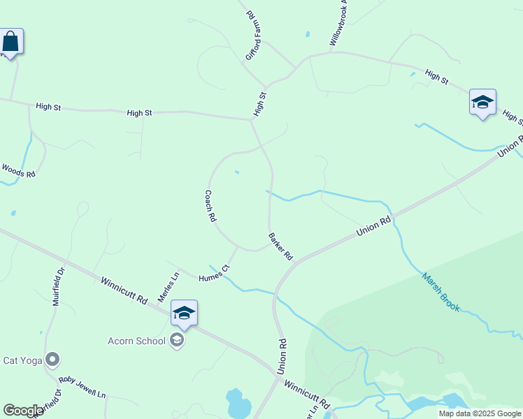 map of restaurants, bars, coffee shops, grocery stores, and more near 23 Barker Road in Stratham