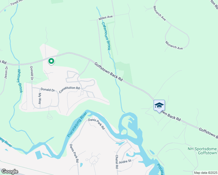 map of restaurants, bars, coffee shops, grocery stores, and more near 182 Goffstown Back Road in Goffstown