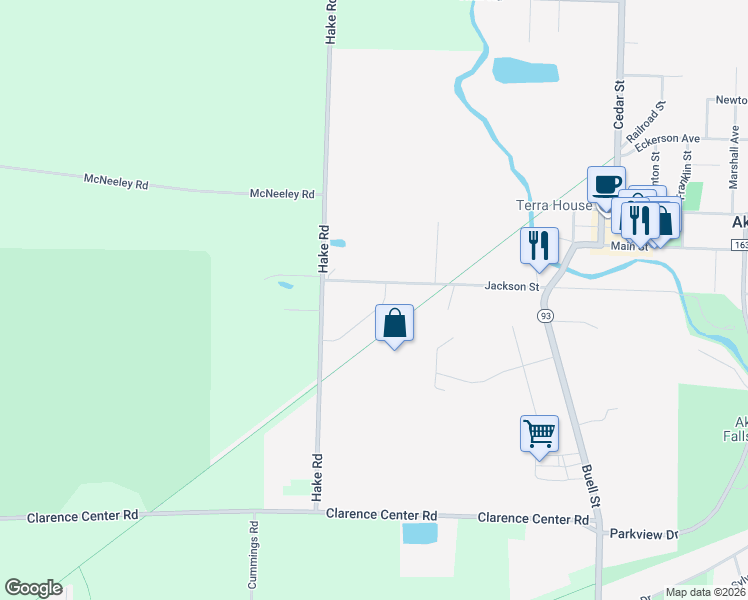 map of restaurants, bars, coffee shops, grocery stores, and more near 18 Brodies Way in Akron