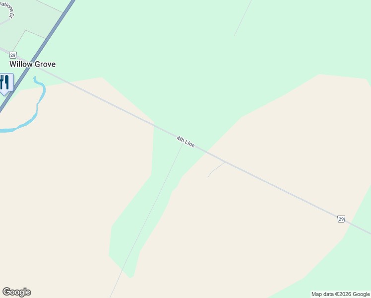 map of restaurants, bars, coffee shops, grocery stores, and more near 318 4th Line in Haldimand