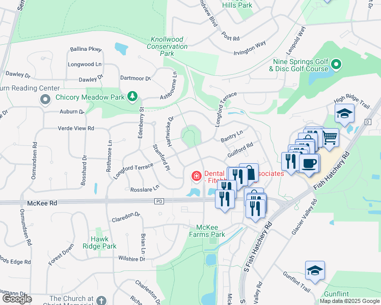 map of restaurants, bars, coffee shops, grocery stores, and more near 5647 Longford Terrace in Fitchburg