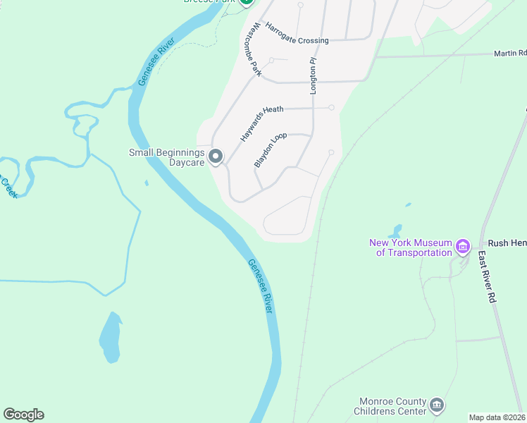 map of restaurants, bars, coffee shops, grocery stores, and more near 55 Southend Square in West Henrietta