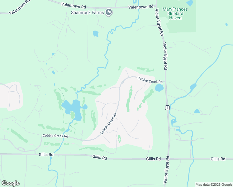 map of restaurants, bars, coffee shops, grocery stores, and more near 48 Cobble Creek Road in Victor