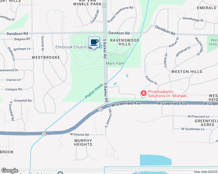 map of restaurants, bars, coffee shops, grocery stores, and more near 20315 Sutter Creek Drive in Brookfield