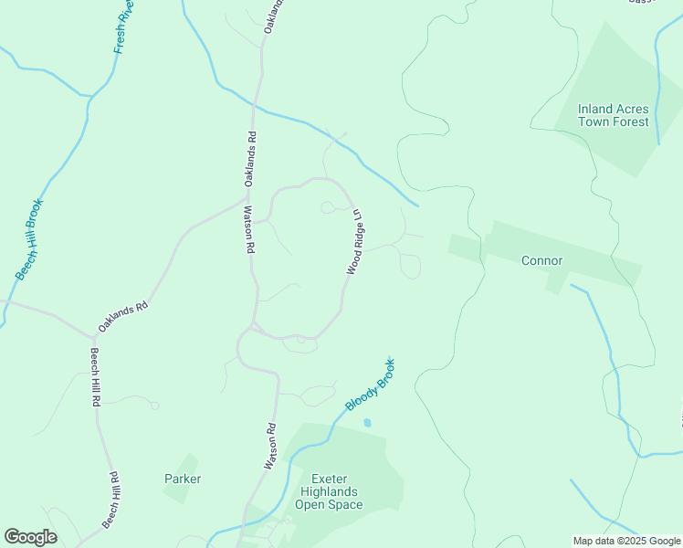 map of restaurants, bars, coffee shops, grocery stores, and more near 12 Wood Ridge Lane in Exeter