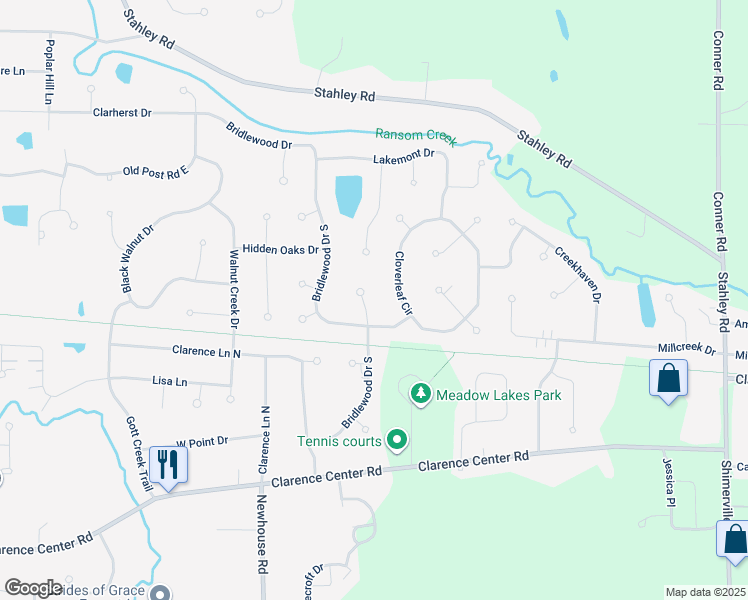 map of restaurants, bars, coffee shops, grocery stores, and more near 6289 Crosswinds Court in East Amherst
