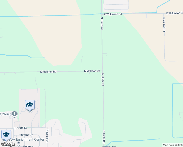 map of restaurants, bars, coffee shops, grocery stores, and more near 798-898 Middleton Road in Owosso