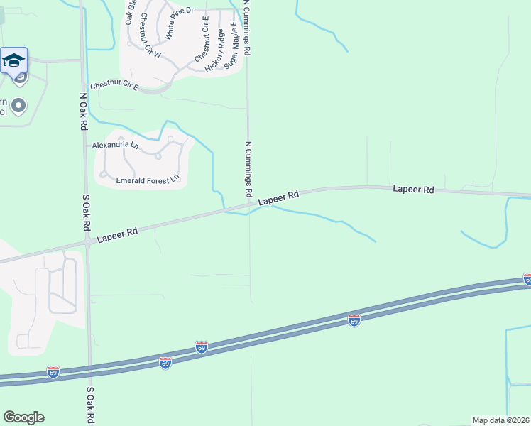 map of restaurants, bars, coffee shops, grocery stores, and more near 1091 South Cummings Road in Davison
