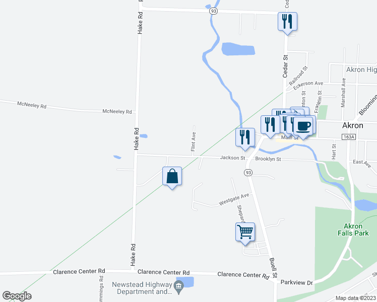 map of restaurants, bars, coffee shops, grocery stores, and more near 4 Flint Avenue in Akron