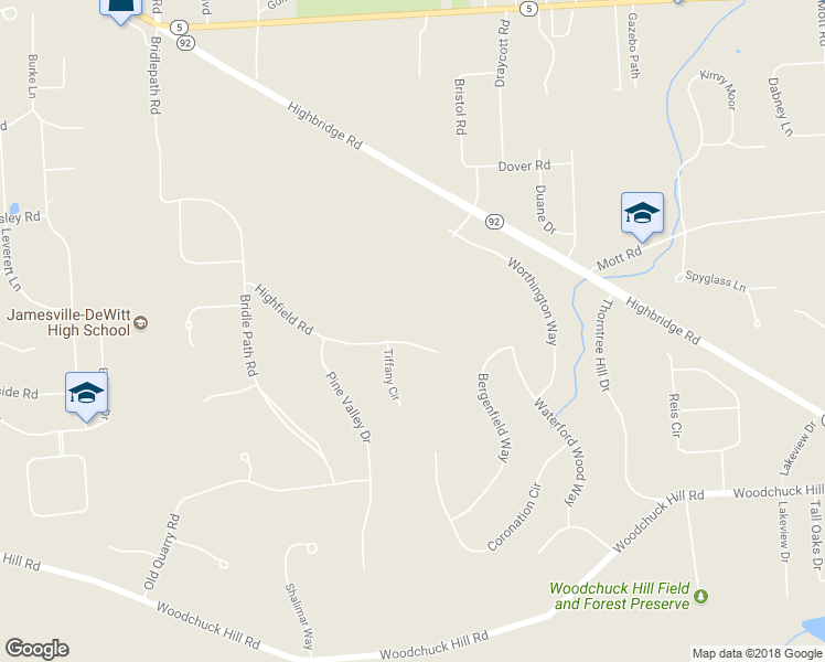 map of restaurants, bars, coffee shops, grocery stores, and more near 7033 Highfield Road in Fayetteville