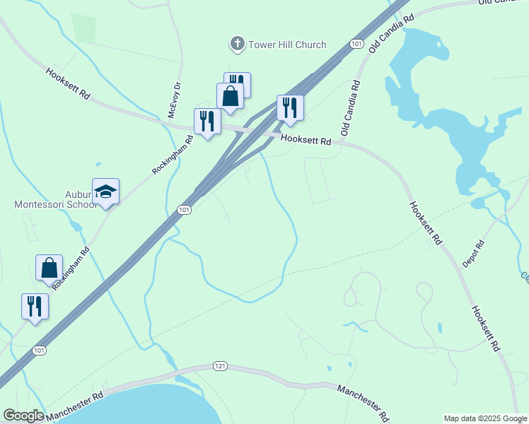 map of restaurants, bars, coffee shops, grocery stores, and more near 41 Dollard Road in Auburn