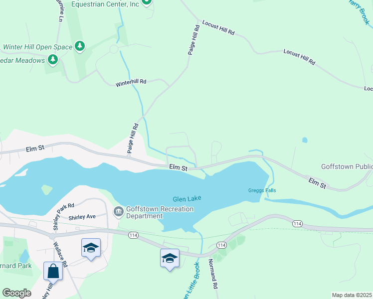map of restaurants, bars, coffee shops, grocery stores, and more near 30 Glenwood Drive in Goffstown