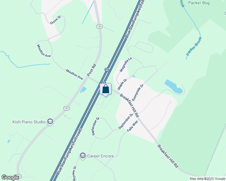 map of restaurants, bars, coffee shops, grocery stores, and more near 64 Breakfast Hill Road in Greenland
