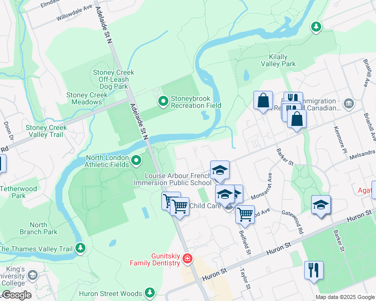 map of restaurants, bars, coffee shops, grocery stores, and more near 758 Kipps Lane in London