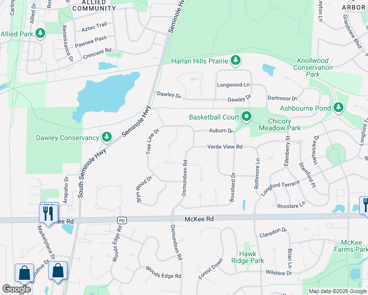 map of restaurants, bars, coffee shops, grocery stores, and more near 3039 Osmundsen Road in Fitchburg