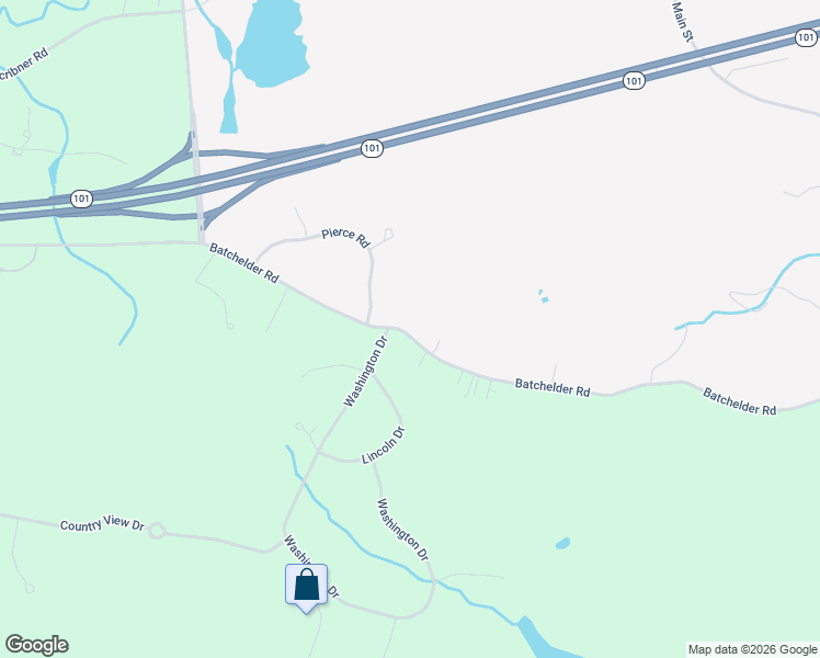 map of restaurants, bars, coffee shops, grocery stores, and more near 52 Batchelder Road in Raymond