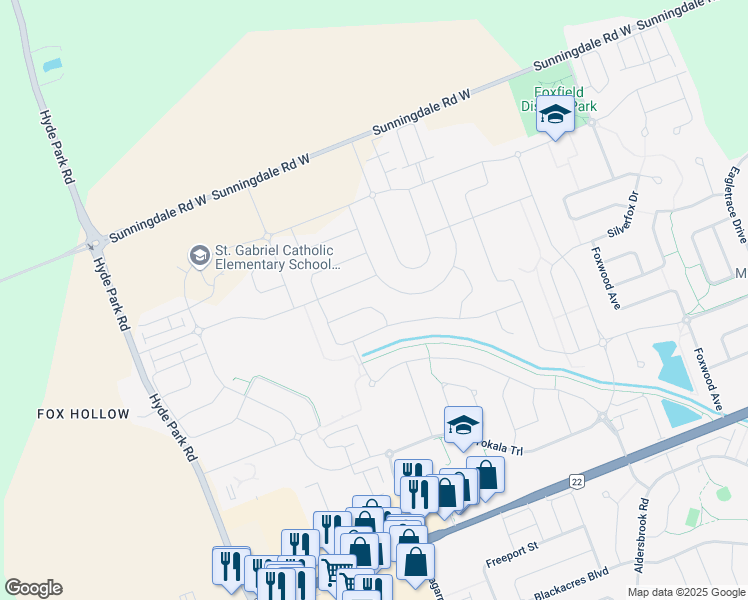 map of restaurants, bars, coffee shops, grocery stores, and more near 1338 Red Pine Cross in London