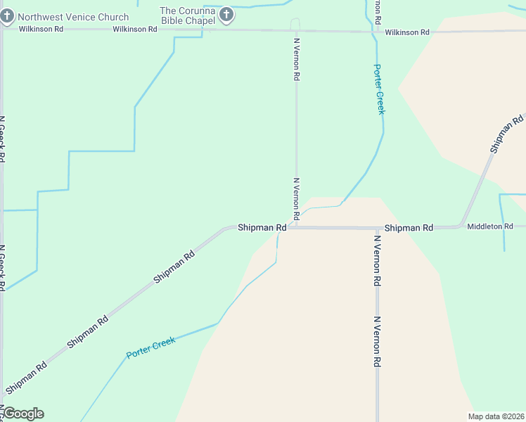 map of restaurants, bars, coffee shops, grocery stores, and more near 6777-6987 Shipman Road in Corunna
