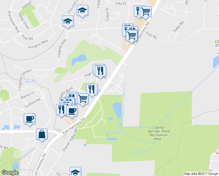 map of restaurants, bars, coffee shops, grocery stores, and more near 3640 Breckenridge Court in Fitchburg